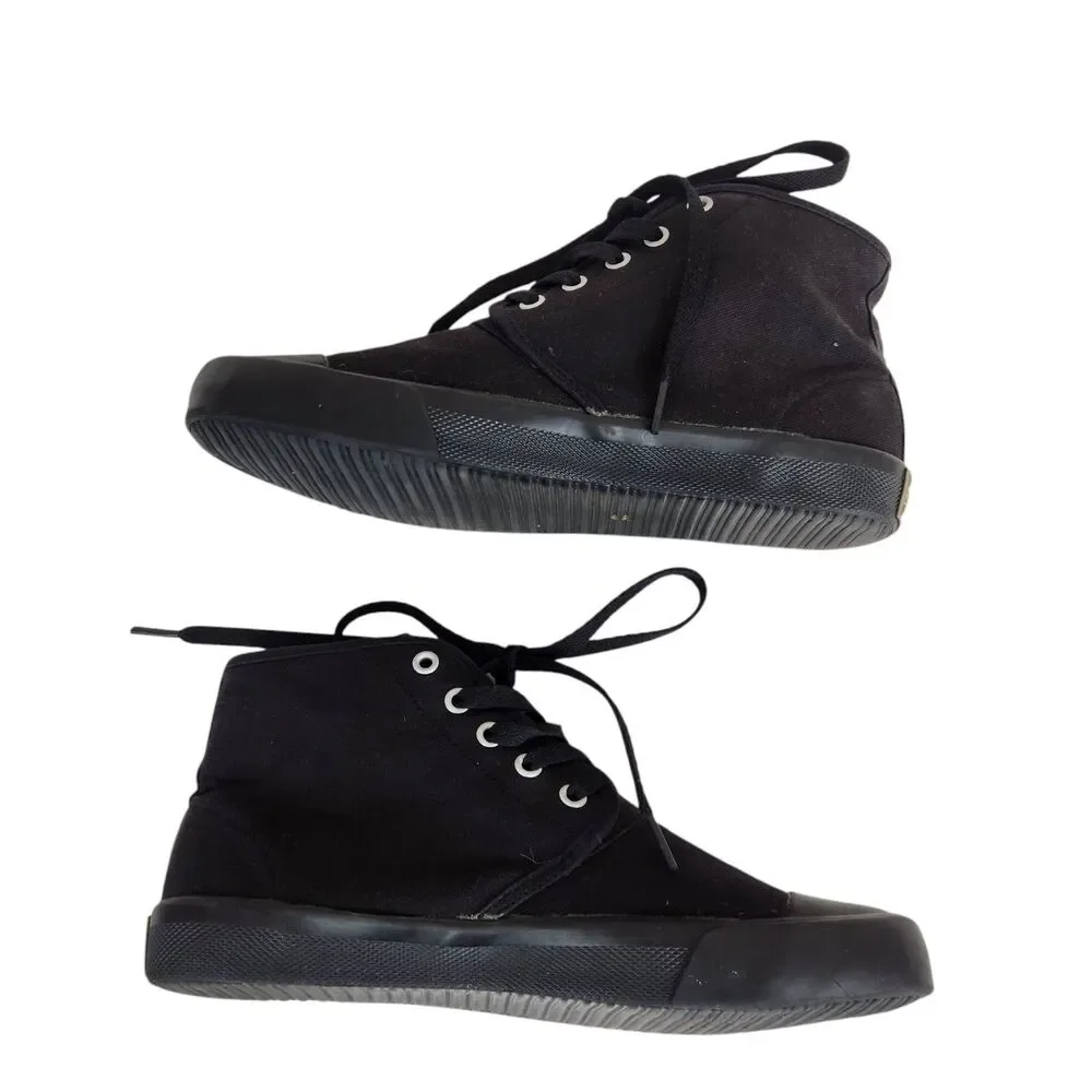 Bangs All Black Canvas Lace Up High Top Sneakers Womens 9